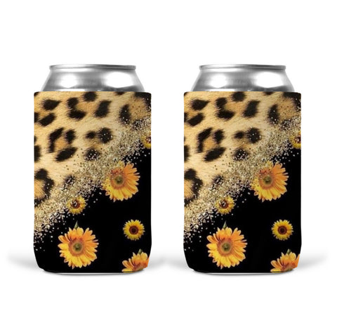 Can Koozie - Leopard Flower Split