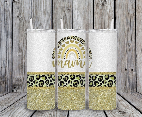 Skinny Tumbler -Mama Gold, Leopard, White