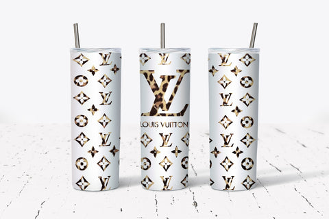Skinny Tumbler - Louis White/Leopard