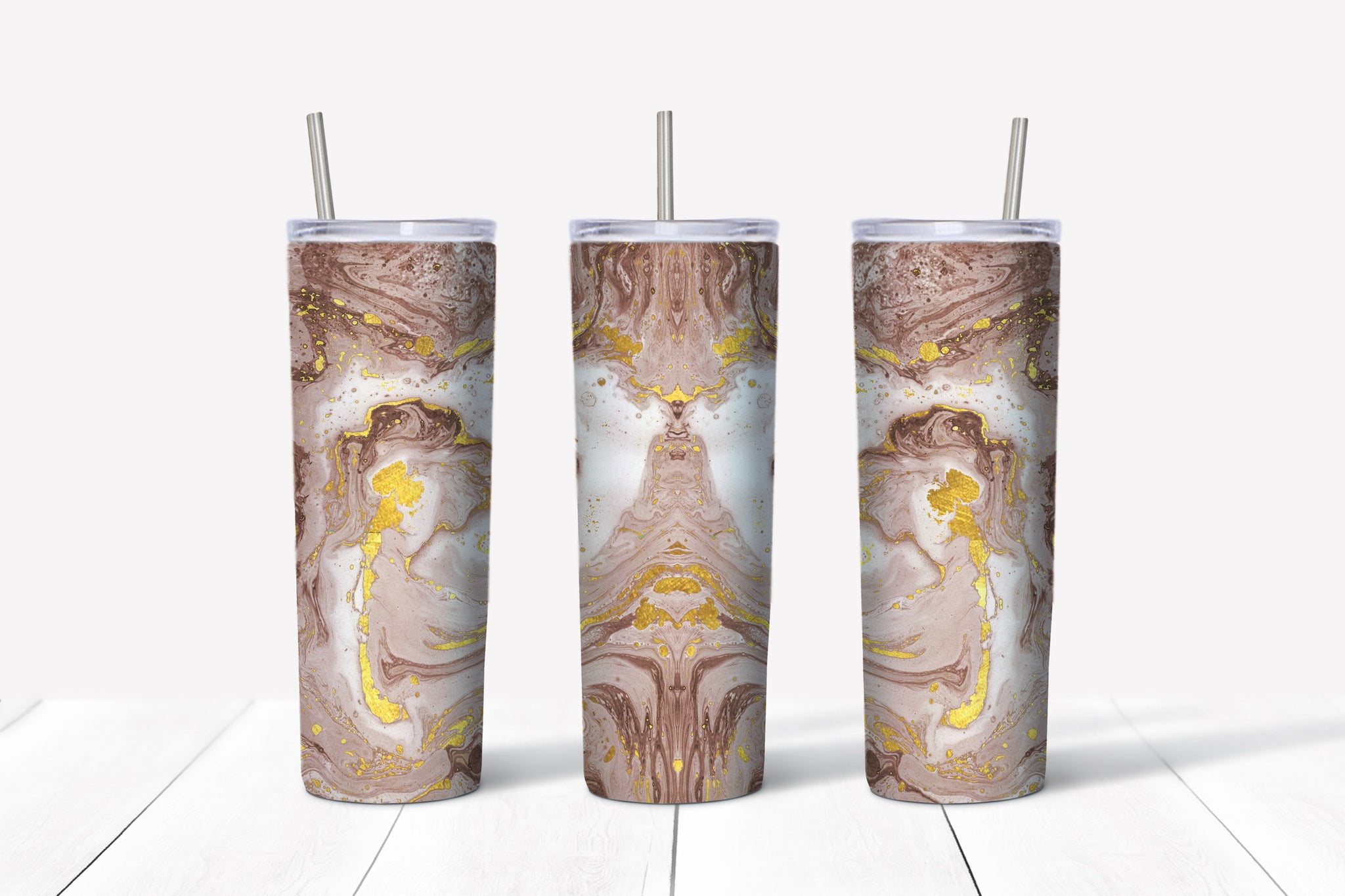 Skinny Tumbler - Marble Tan
