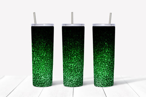 Skinny Tumbler - Green/Black Leopard Fade