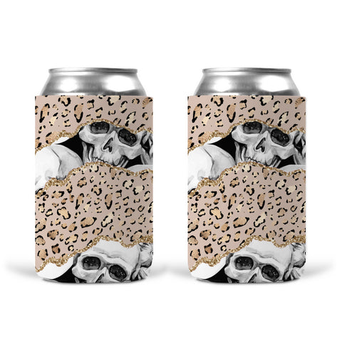 Can Koozie - Skulls & Leopard