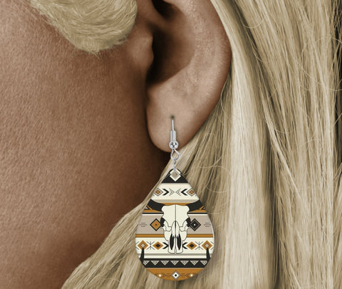 Teardrop Earring -bull