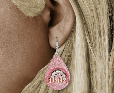 Teardrop Earring - Pink mama rainbow
