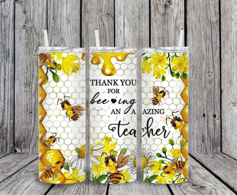 Skinny Tumbler - Honey Bee Teacher