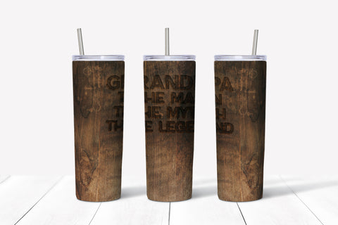 Skinny Tumbler - Grandpa Legend Wood