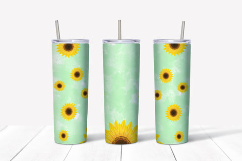 Skinny Tumbler - Sunflowers Light Green