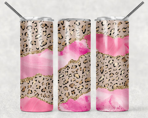 Skinny Tumbler - Leopard Pink Ribbon