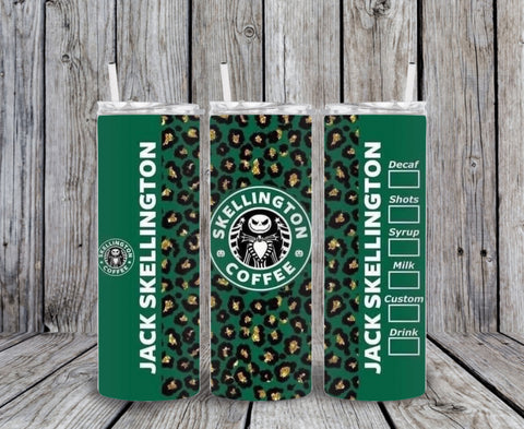 Skinny Tumbler - Green Starbs Before Christmas