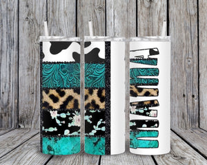 Skinny Tumbler - Mama Half White 5 Design