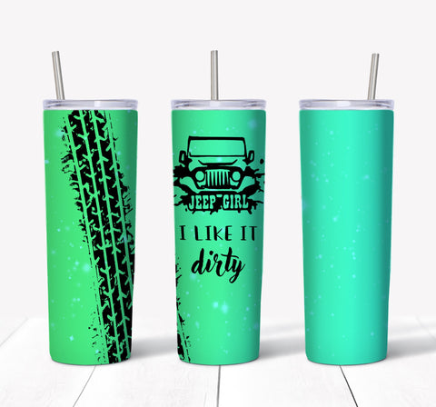 Skinny Tumbler - Jeep Girl Tire Marks 6