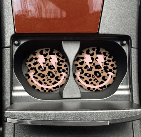Car Coaster -  Leopard Smiley