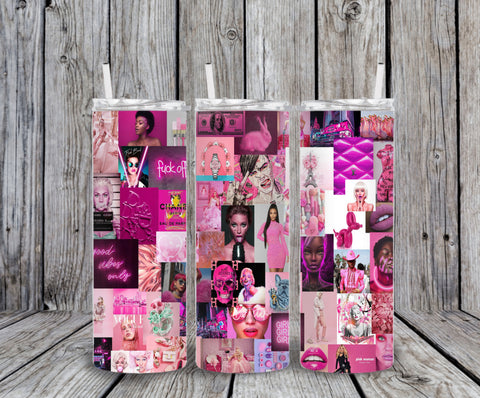 Skinny Tumbler - Pink Girl Collage