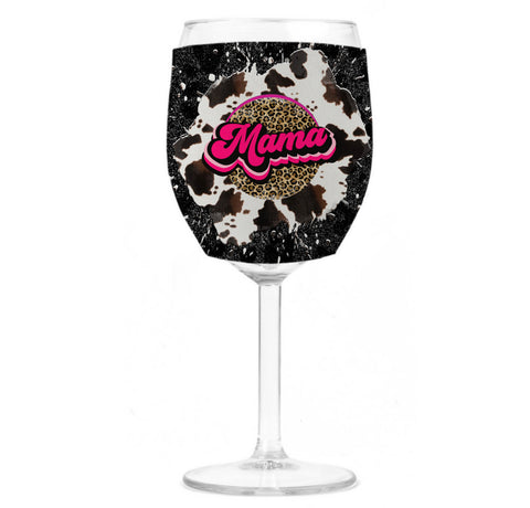 Wine Koozie - Mama Leopard Splash
