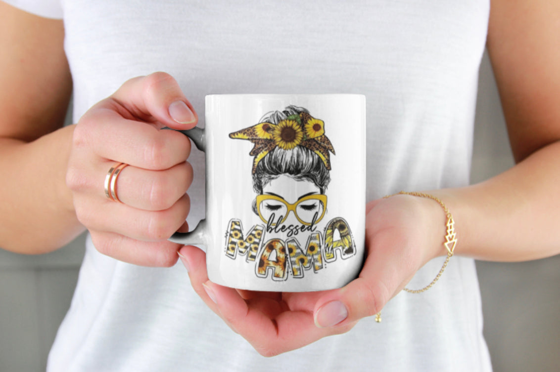 Blessed Mama Sunflower Mug