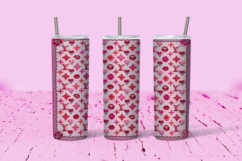 Skinny Tumbler - Louis Pink Hearts