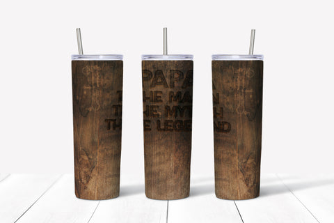 Skinny Tumbler - Papa Wood Back