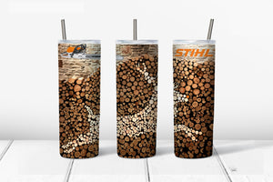 Skinny Tumbler - Chainsaw Wood Pile Buck