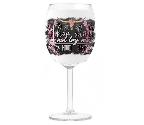 Wine Koozie - Thou Shall Not Try Me