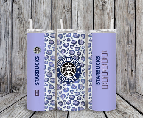 Skinny Tumbler -Starbs Purple Leopard