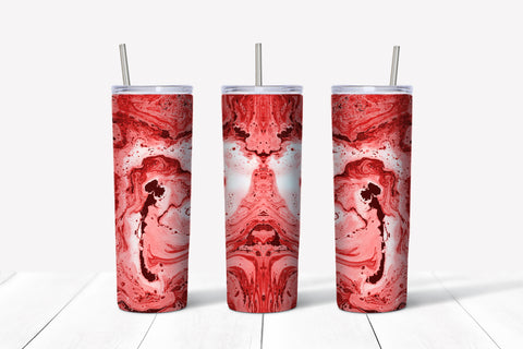 Skinny Tumbler - Marble Red