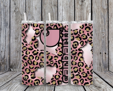 Skinny Tumbler - Pink/Gold Carh