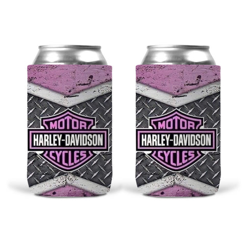 Can Koozie - Harley Pink Checker