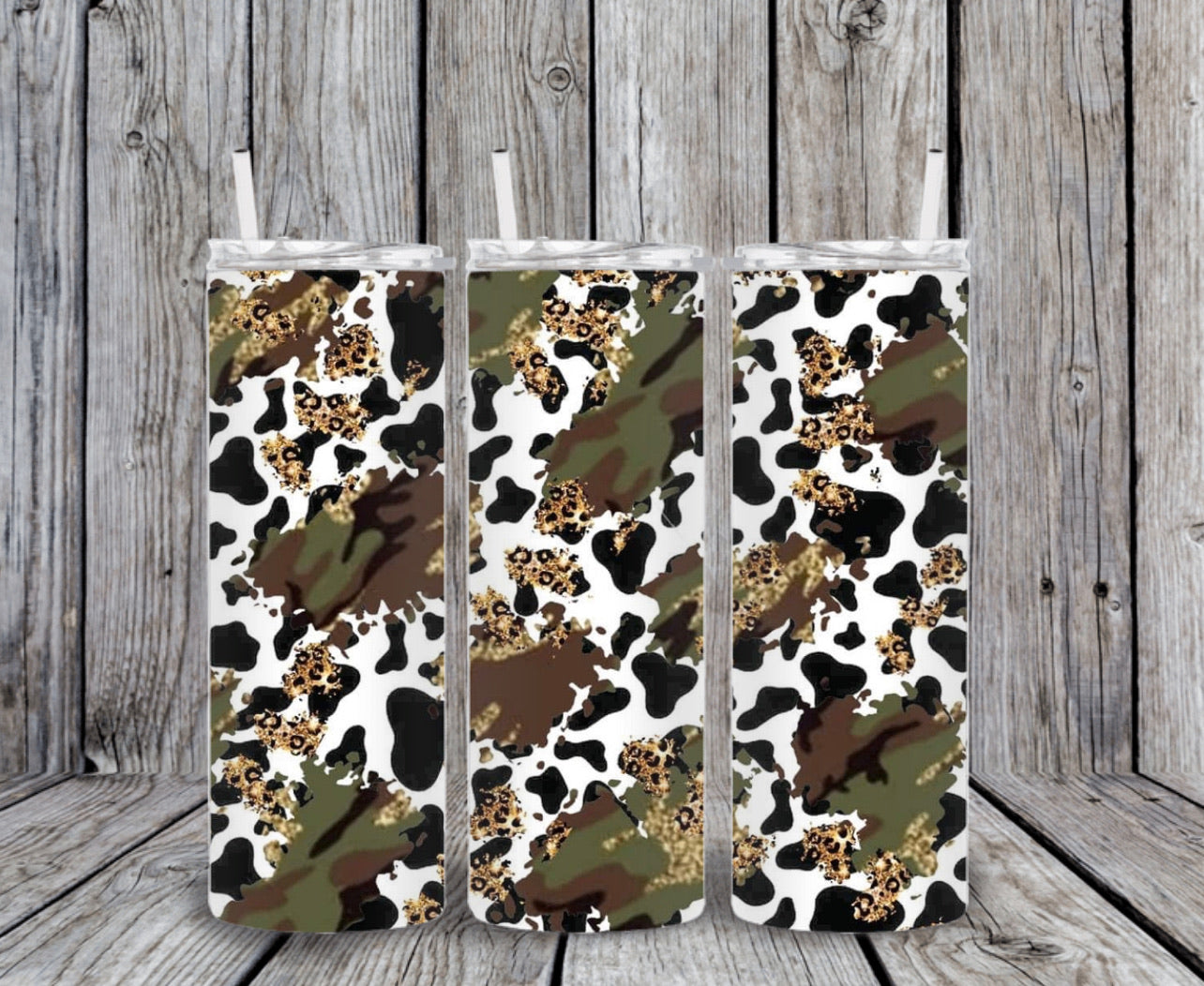Skinny Tumbler - Cow Camo