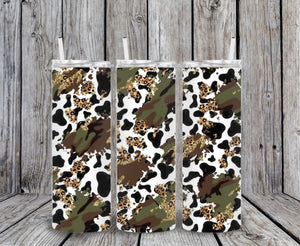 Skinny Tumbler - Cow Camo