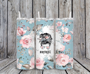 Skinny Tumbler - Mom Life Roses
