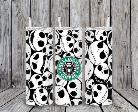 Skinny Tumbler -Starbs Night Before Christmas Skulls