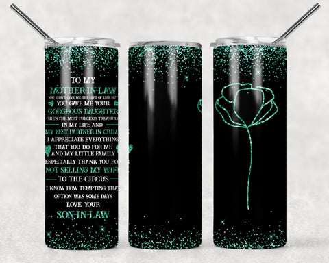 Skinny Tumbler - Mother-In-Law Flower