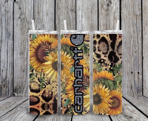 Skinny Tumbler - Sunflower Leopard Carh