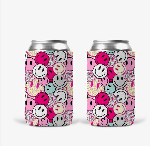 Can Koozie -  Smiley All Over Pattern