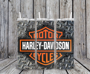 Skinny Tumbler - Checker Harley