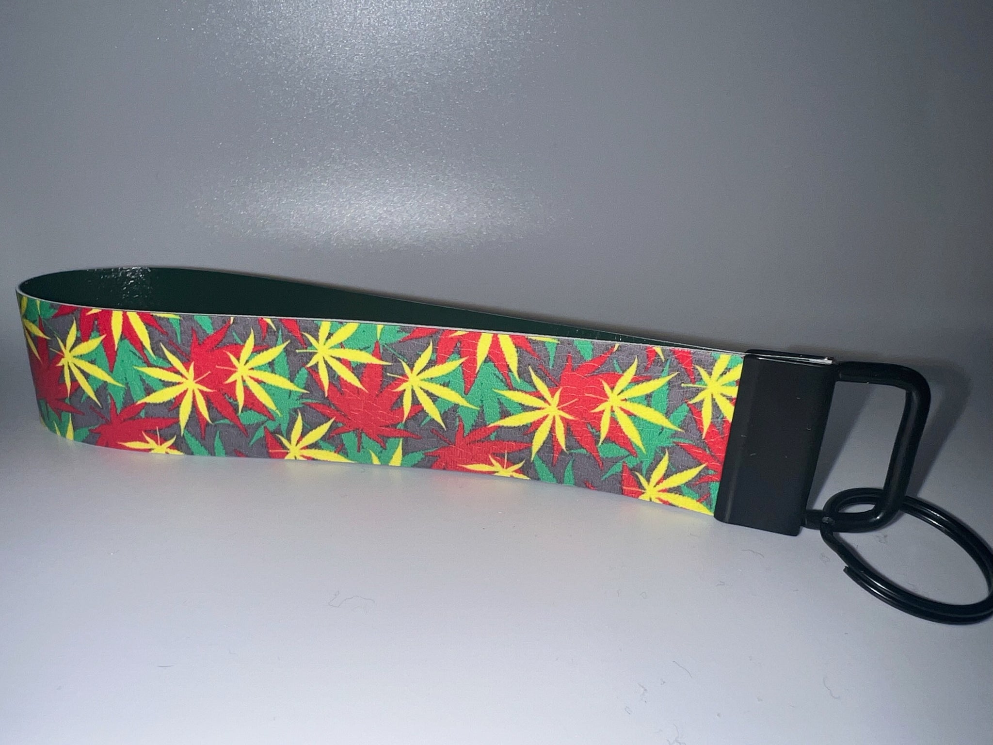 Wristlet Keychain - Pot Leaf Yellow