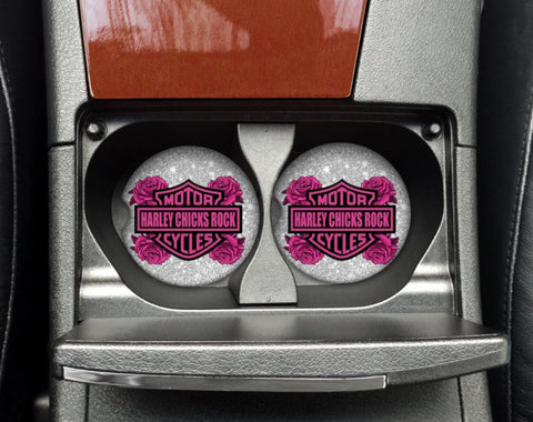 Car Coaster - Pink Harley