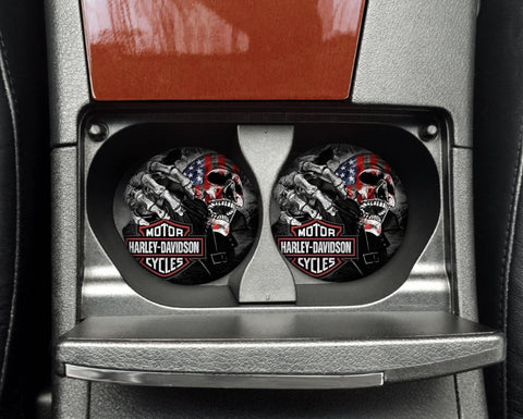 Car Coaster - Skull Motorcycle