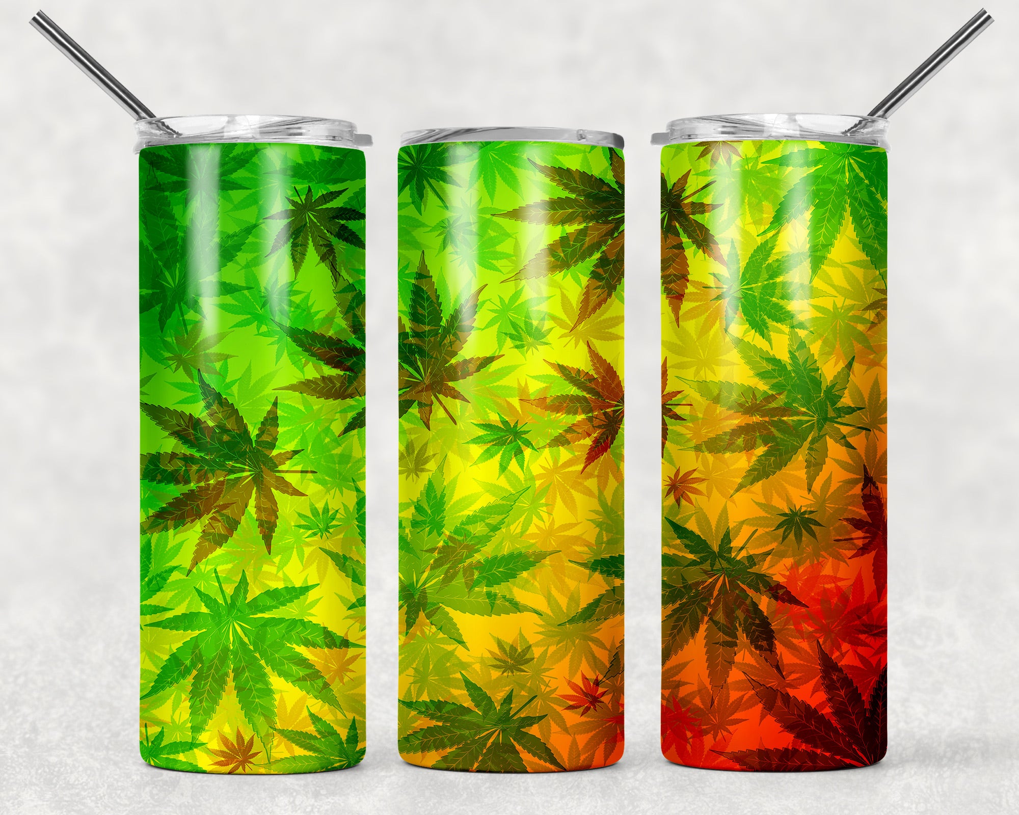 Skinny Tumbler -Cannabis Leaves