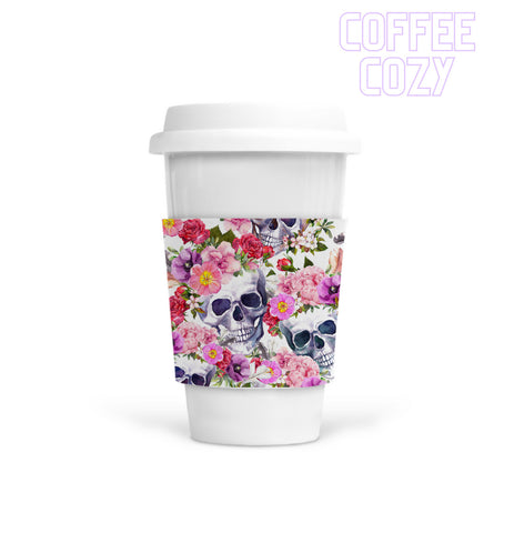Coffee Cozy - Skull Floral